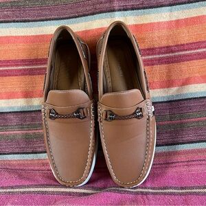 Men’s Tahari Hunley Loafer Dress Shoes Sneaker Bottom Cognac Brown Size 10